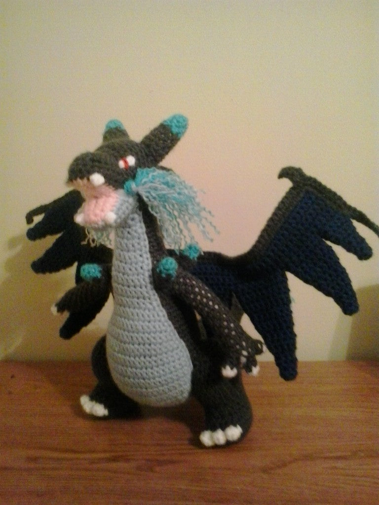 006 Mega Charizard X Pokemon Amigurumi Plush